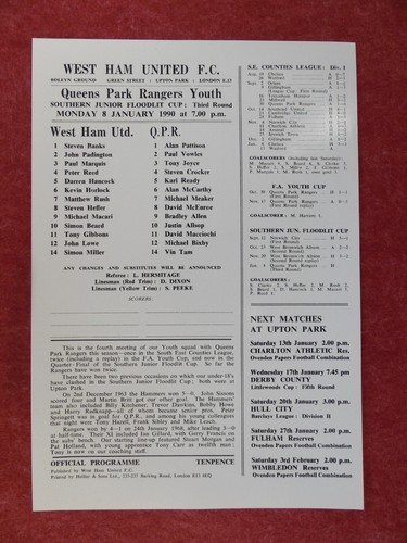Whu qpr 1989 - whu, v