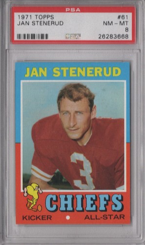 Jan stenerud 1971 topps psa - 1971,