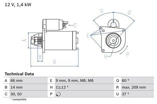 Motorino avviamento bosch - motorino, di