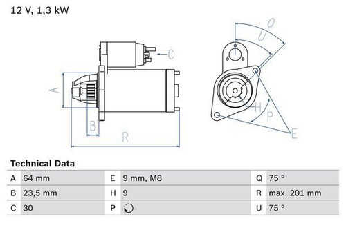 Motorino avviamento bosch - di,